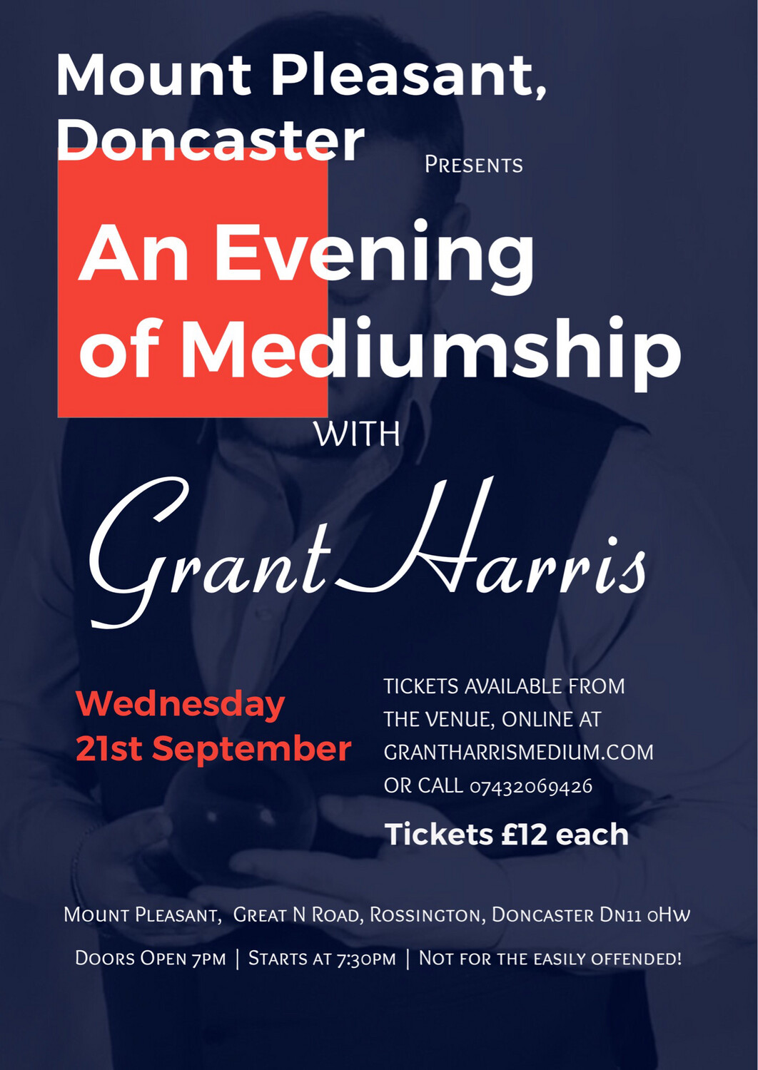 Evening of Mediumship, Mount Pleasant Hotel, Doncaster, Weds 21st September 2022