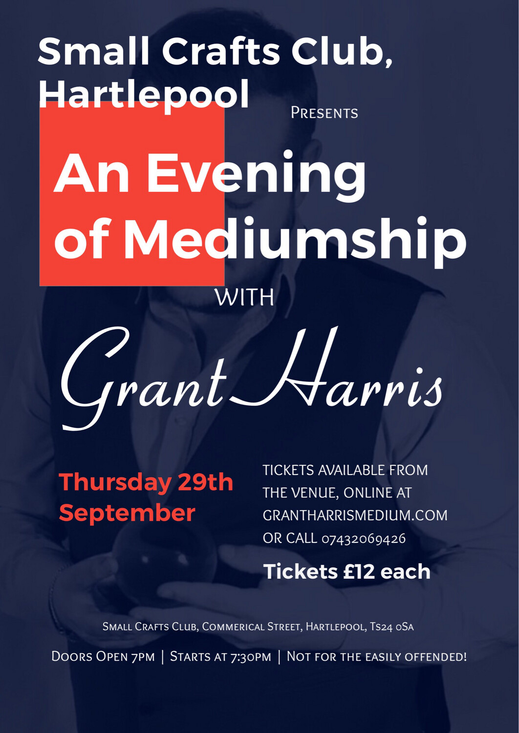 Evening of Mediumship, Small Crafts Club, Thursday 29th September 2022