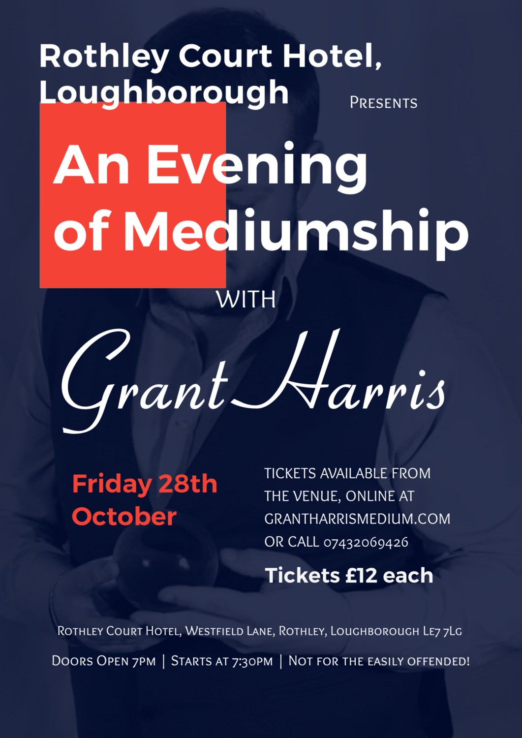 Evening of Mediumship, Rothley Court Hotel, Loughborough, Fri 28th Oct 2022