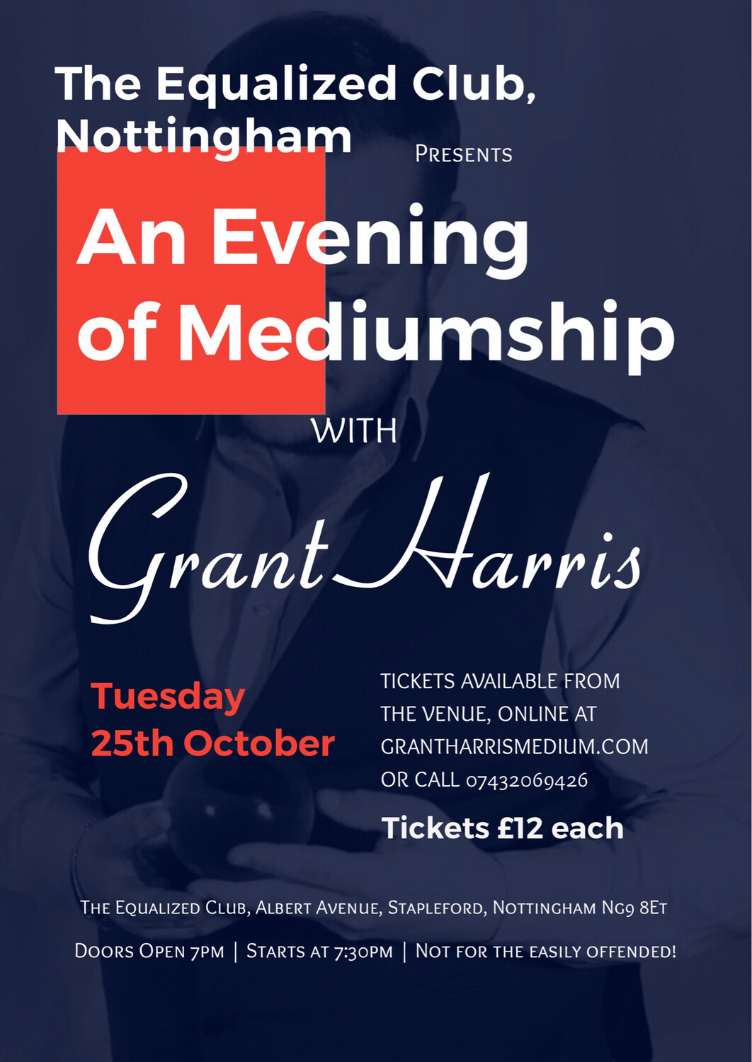 Evening of Mediumship, The Equalized Club, Stapleford, Tues 24th Oct 2022
