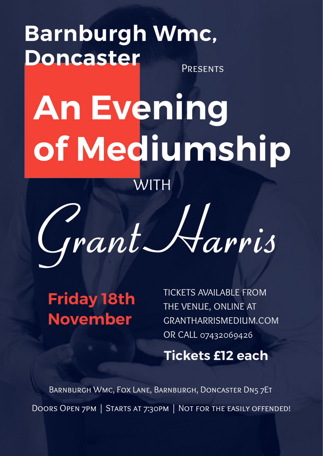 Evening of Mediumship, Barnburgh WMC, Doncaster, Fri 18th Nov 2022