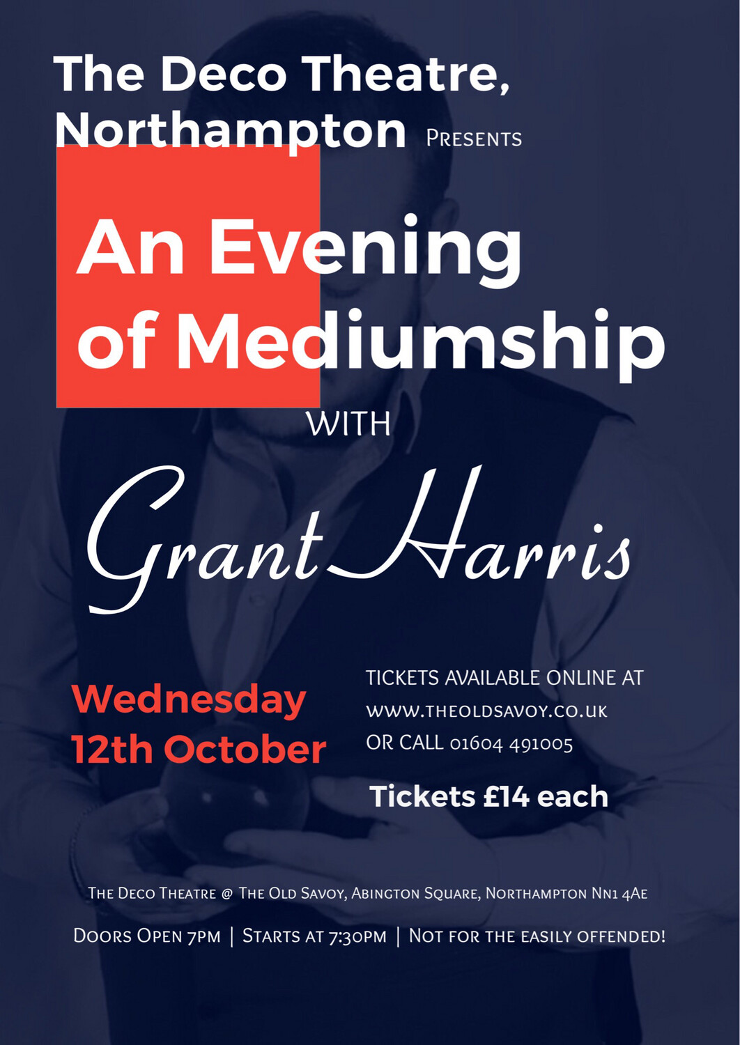 Evening of Mediumship, The Deco Theatre @ The Old Savoy, Northampton, Weds 12th Oct 2022