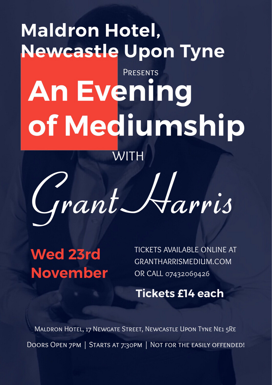 Evening of Mediumship, Maldron Hotel, Newcastle, Weds 23rd Nov 2022