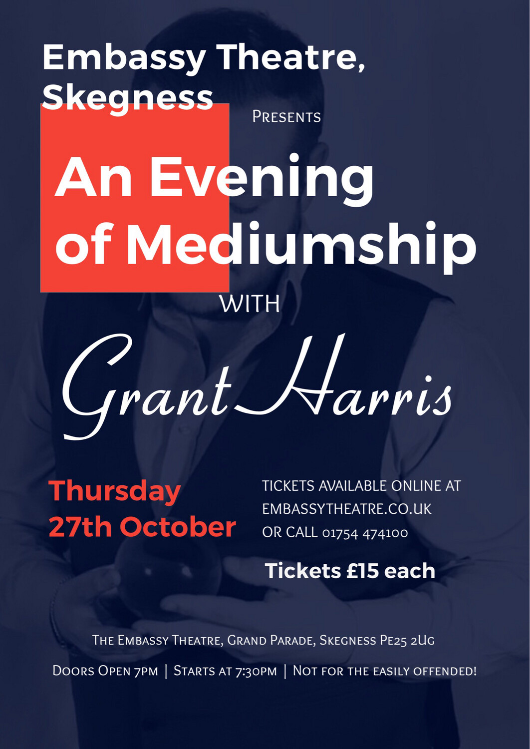 Evening of Mediumship, 'Upstairs' @ The Embassy Theatre, Skegness, Thursday 22nd October 2022