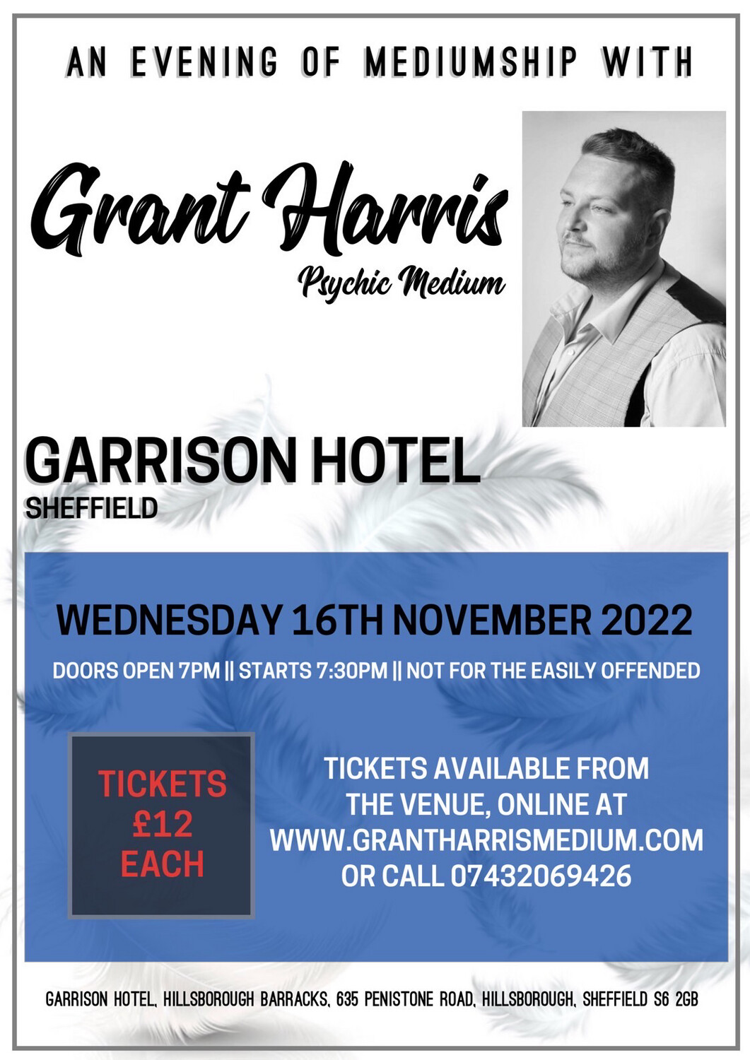 The Garrison Hotel, Sheffield, Wed 16th November 2022