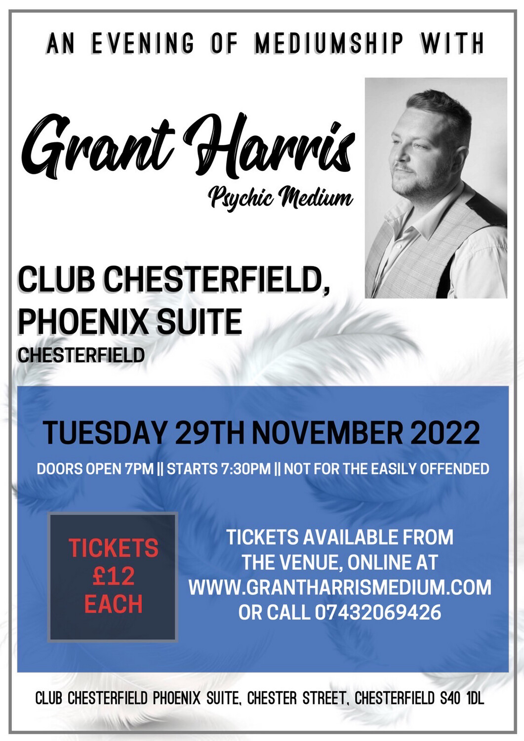 Club Chesterfield, Tue 29th November 2022 (+ upcoming Dates)