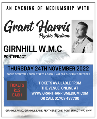 Girnhill WMC, Featherstone Pontefract, Thurs 24th Nov 2022