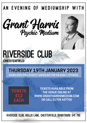 The Riverside Club, Chesterfield, Thursday 19th Janaury 2023 (+ upcoming dates)