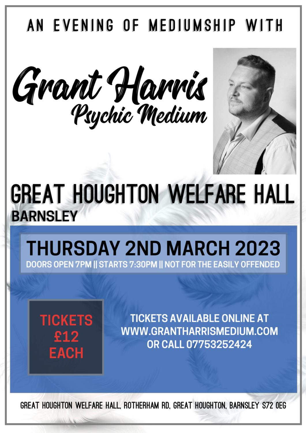 Great Houghton Welfare Hall, Thursday 2nd March 2023