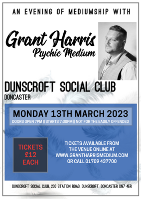 Dunscroft Social Club, Doncaster, Monday 13th March 2023
