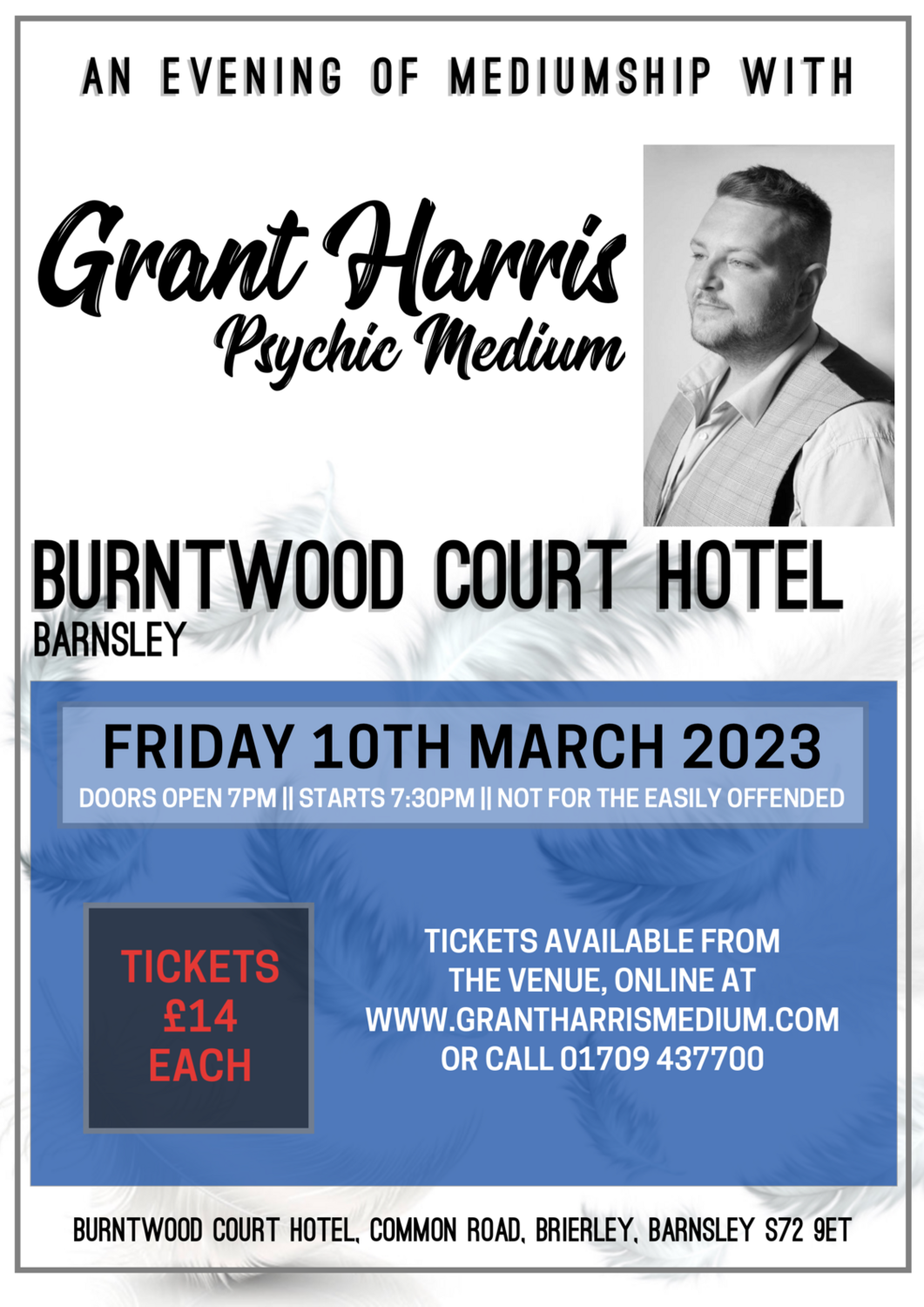 Burntwood Court Hotel, Barnsley, Fri 10th March 2023
