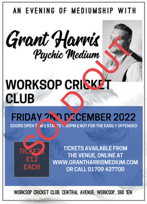 Worksop Cricket Club, Friday 2nd December 2022 (+upcoming dates) 