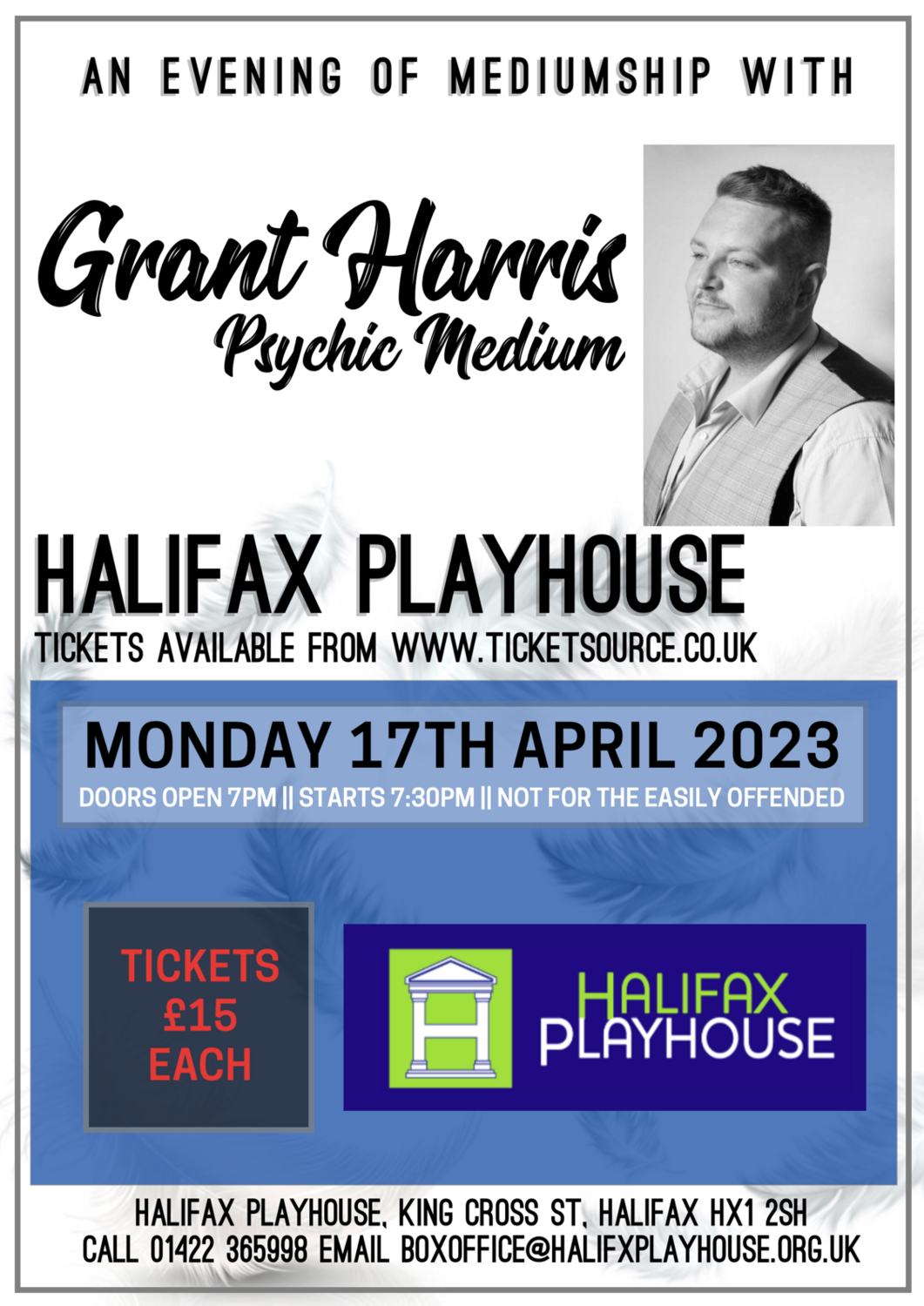 Halifax Playhouse, Halifax, Monday 17th April 2023