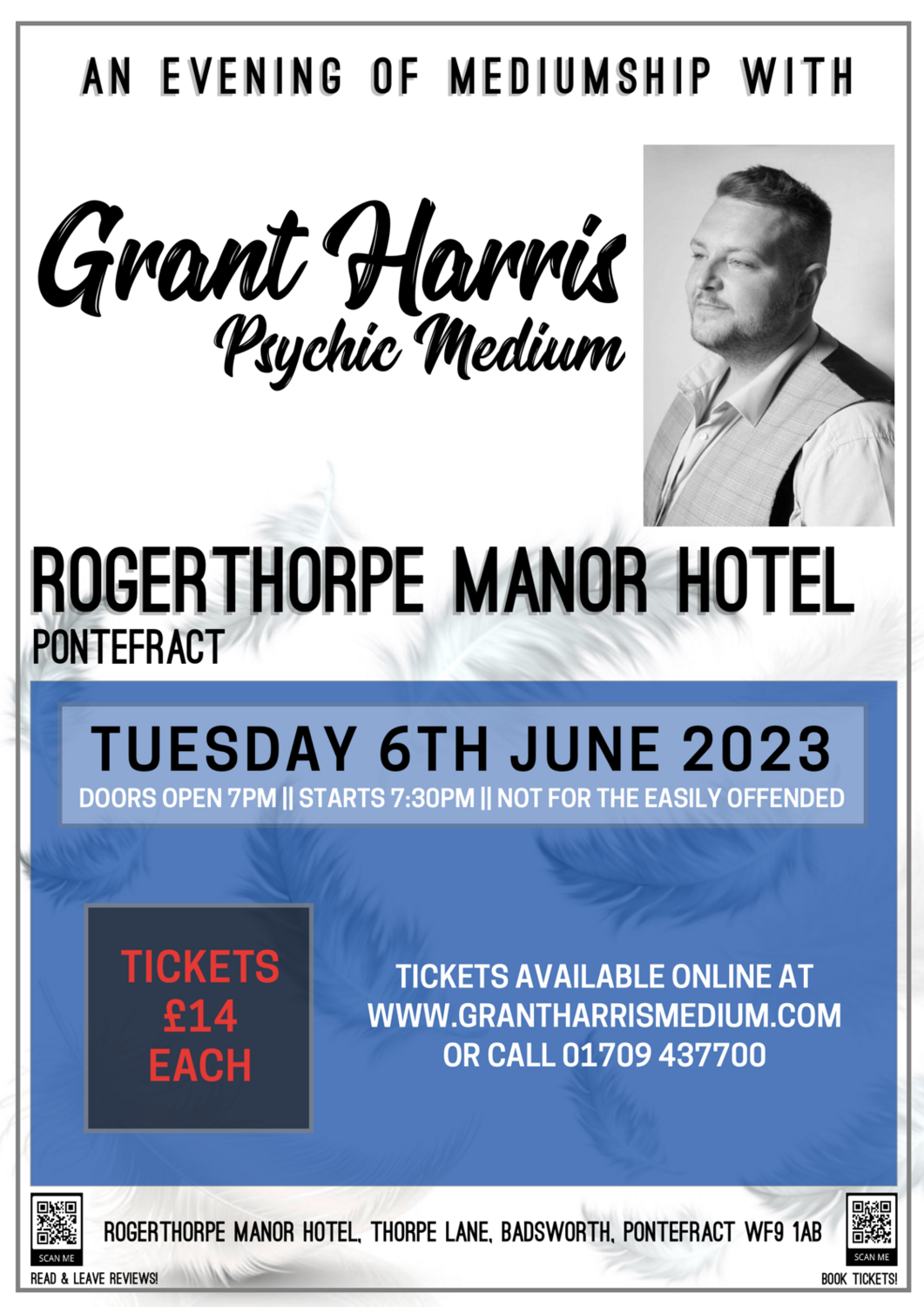 Rogerthorpe Manor Hotel, Pontefract, Tuesday 6th June 2023