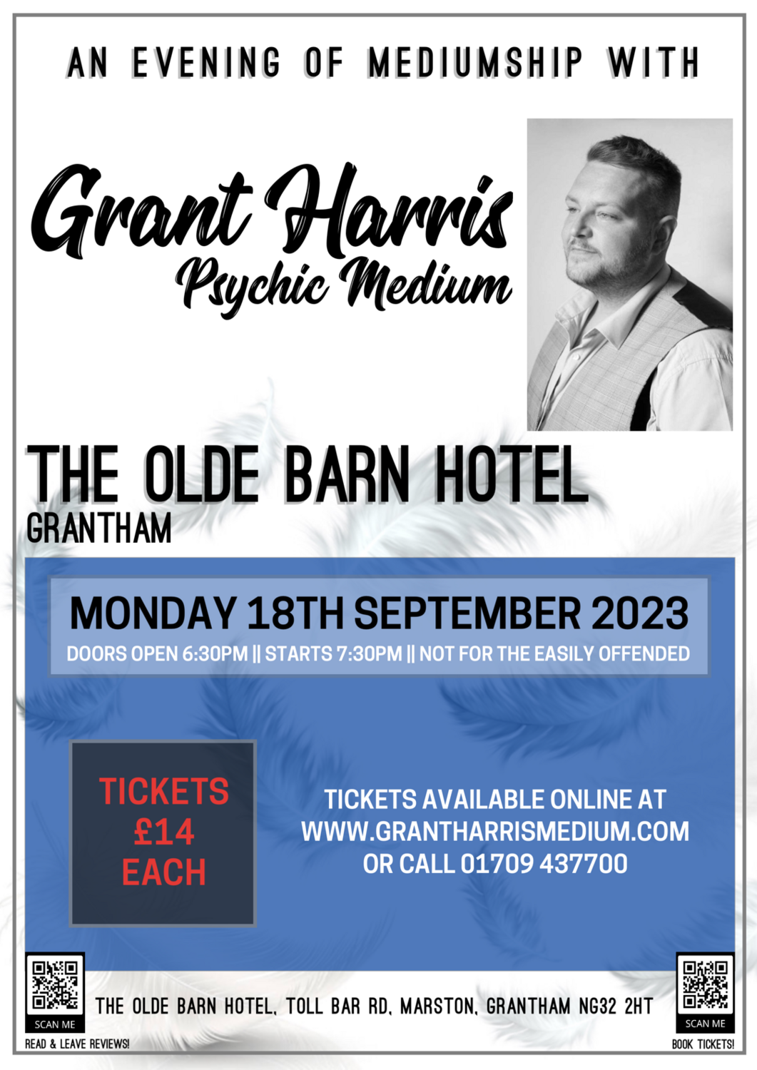 The Olde Barn Hotel, Grantham, Monday 18th September 2023