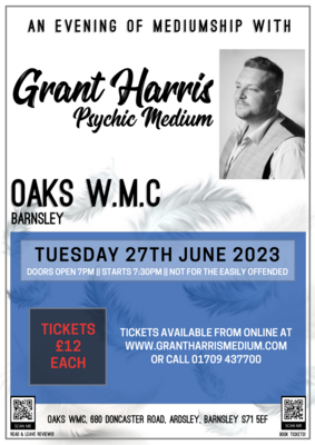 Oaks WMC, Ardsley Barnsley, Tuesday 27th June 2023