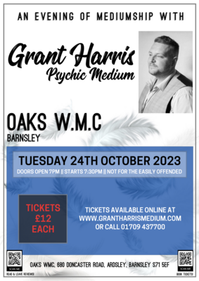 Oaks WMC, Ardsley Barnsley, Tuesday 24th October 2023