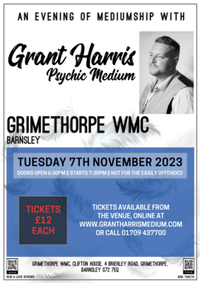 Grimethorpe WMC, Barnsley, Tuesday 7th November 2023