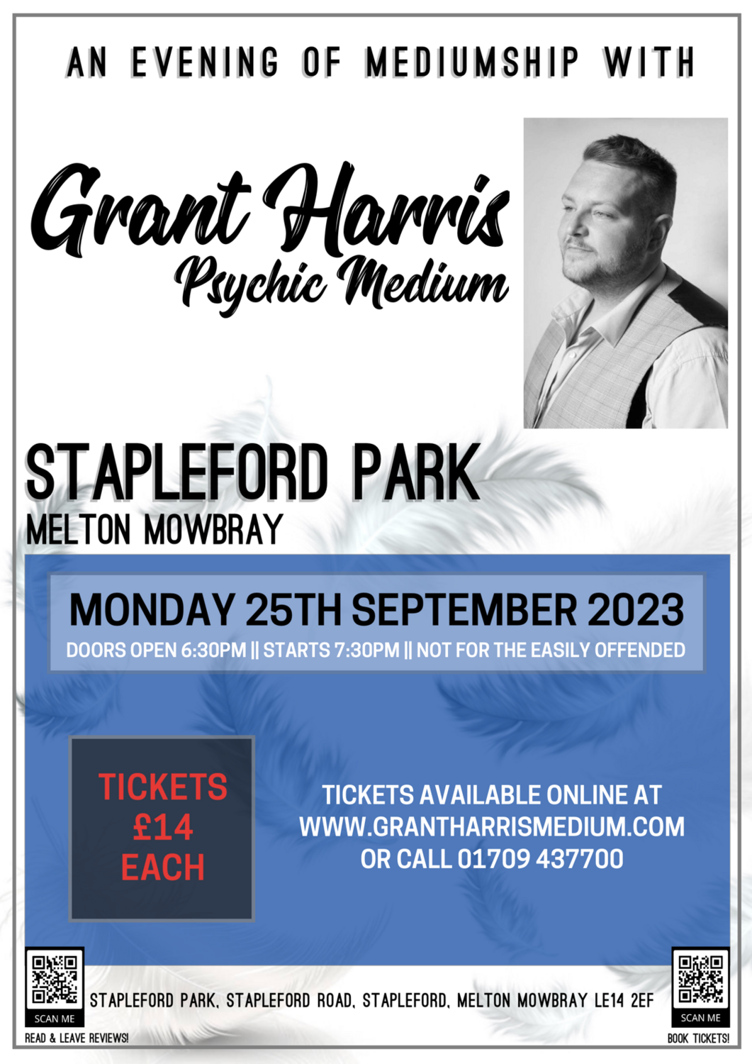 Stapleford Park Hotel, Melton Mowbray, Monday 25th September 2023