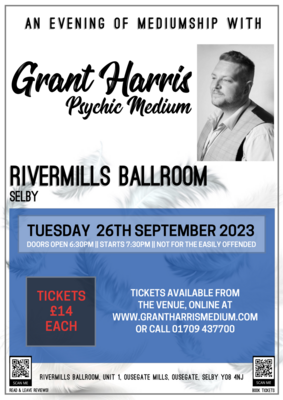 RiverMills Ballroom, Selby, Tuesday 26th September 2023