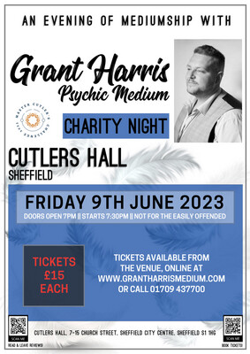 CHARITY NIGHT - Cutlers Hall, Sheffield, Friday 9th June 2023