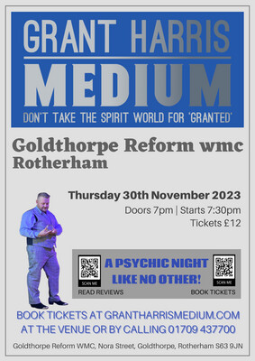 Goldthorpe Reform WMC, Rotherham, Thursday 30th November 2023