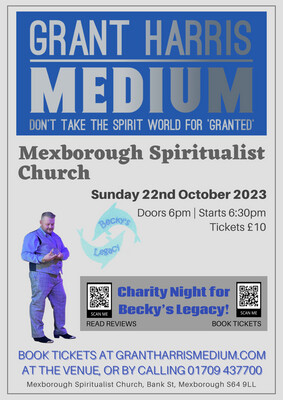 Mexborough Spiritualist Church, Sunday 22nd October 2023 Becky’s Legacy