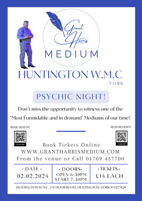 Psychic Night | Huntington W.M.C, York, Fri 2nd February 2024