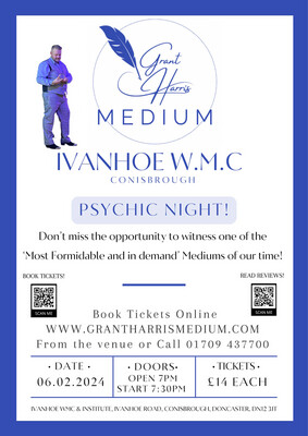 Psychic Night | Ivanhoe WMC, Conisbrough, Tue 6th February 2024