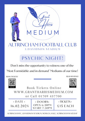 Psychic Night | Altrincham Football Club, Fri 16th February 2024
