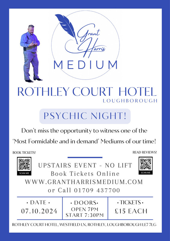 Psychic Night | Rothley Court Hotel, Rothley Loughborough, Mon 7th October 2024