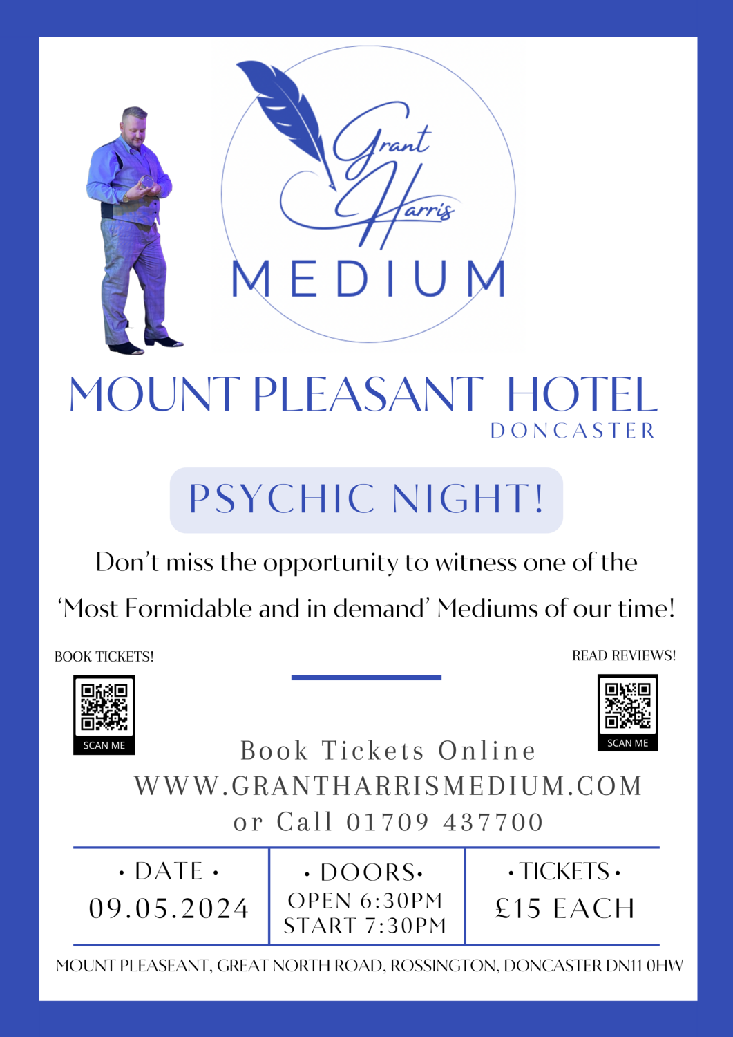 Psychic Night | Mount Pleasant Hotel, Doncaster, Thu 9th May 2024