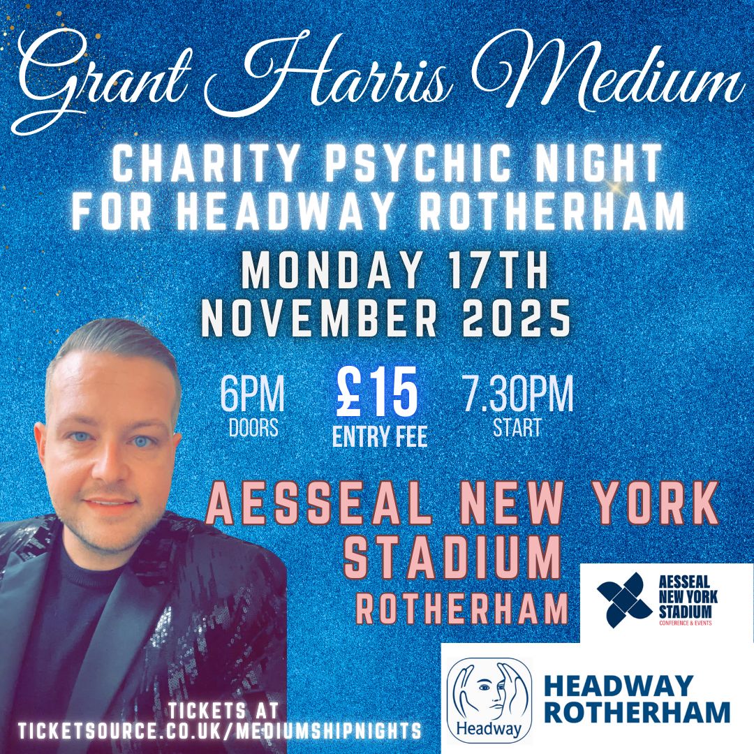 Rotherham Headway Charity Psychic Night | Aesseal New York Stadium | 17.11.2025  **DO NOT BUY HERE - CLICK THE LINK TO TICKETSOURCE**