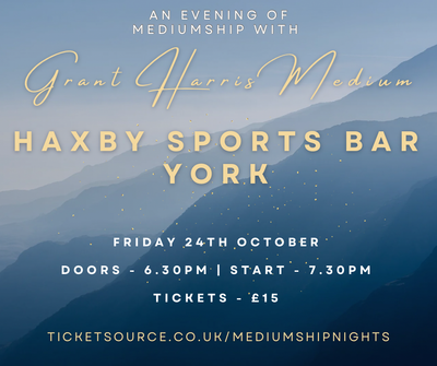 Psychic Night | Haxby Sports Bar, York | 24.10.25 **DO NOT BUY HERE - CLICK THE LINK TO TICKETSOURCE**