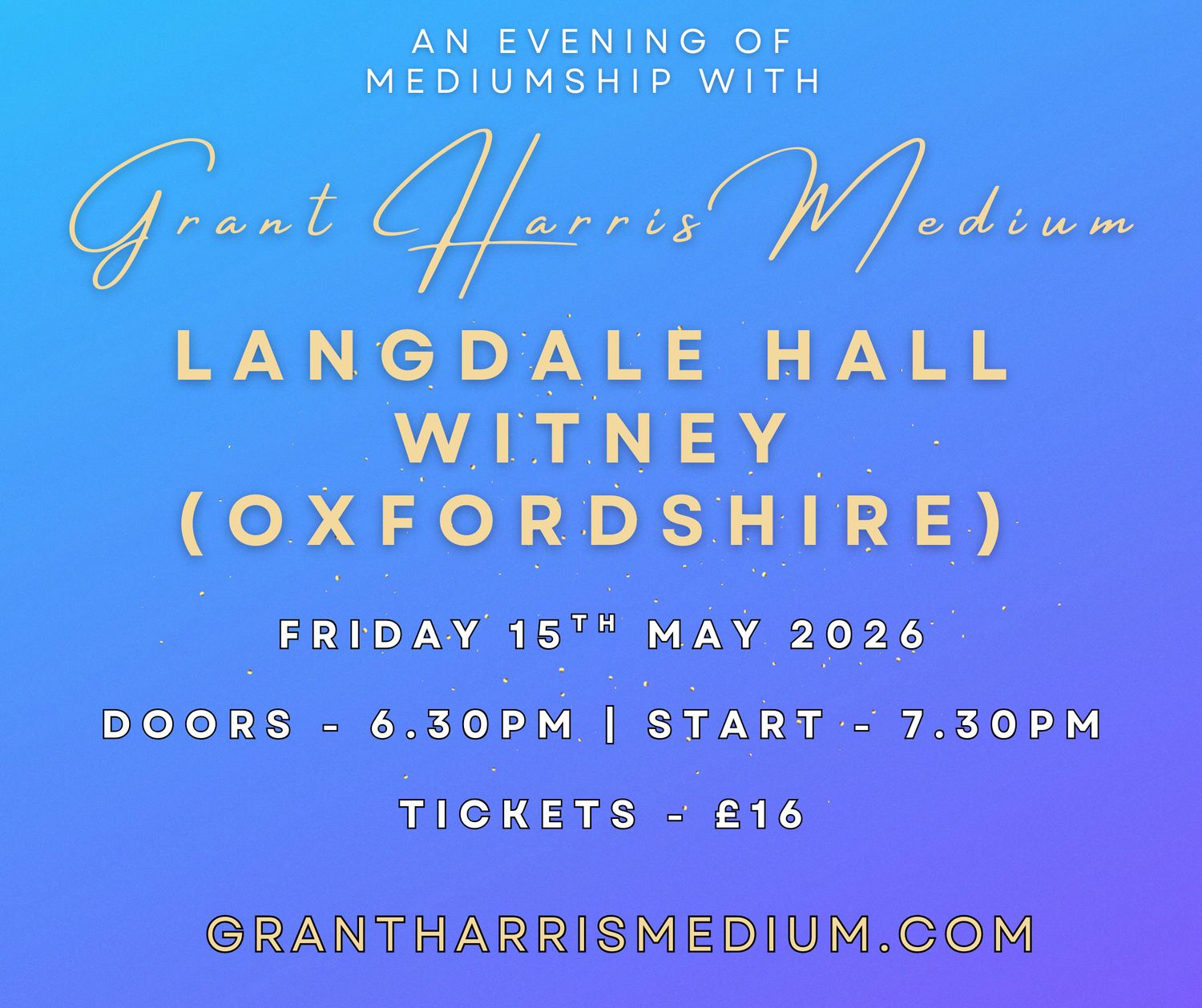 Psychic Night | Langdale Hall, Witney | 15.05.2026 - PURCHASE HERE OR THROUGH TICKETSOURCE