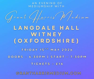 Psychic Night | Langdale Hall, Witney | 15.05.2026 - PURCHASE HERE OR THROUGH TICKETSOURCE