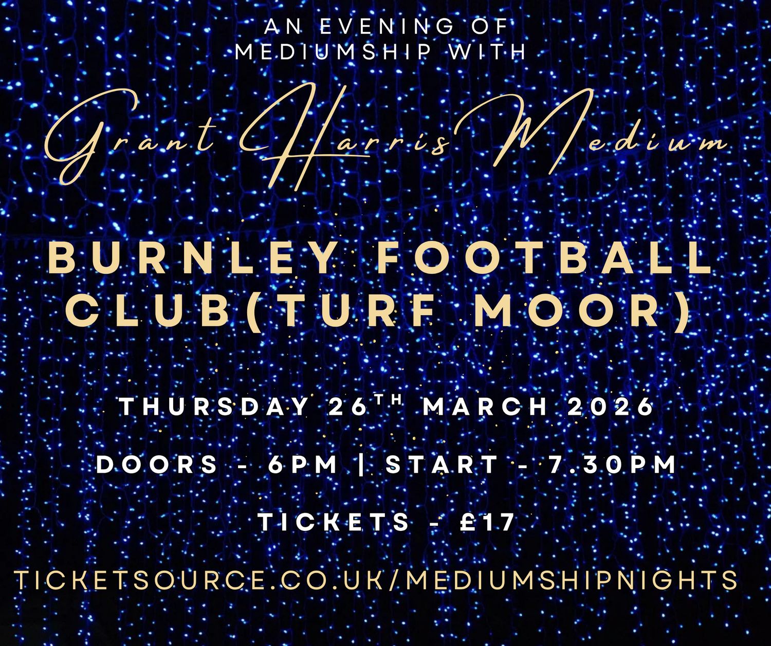 Psychic Night | Burnley Football Club (Turf Moor) | 26.03.2026 - AVAILABLE ON TICKETSOURCE ONLY!