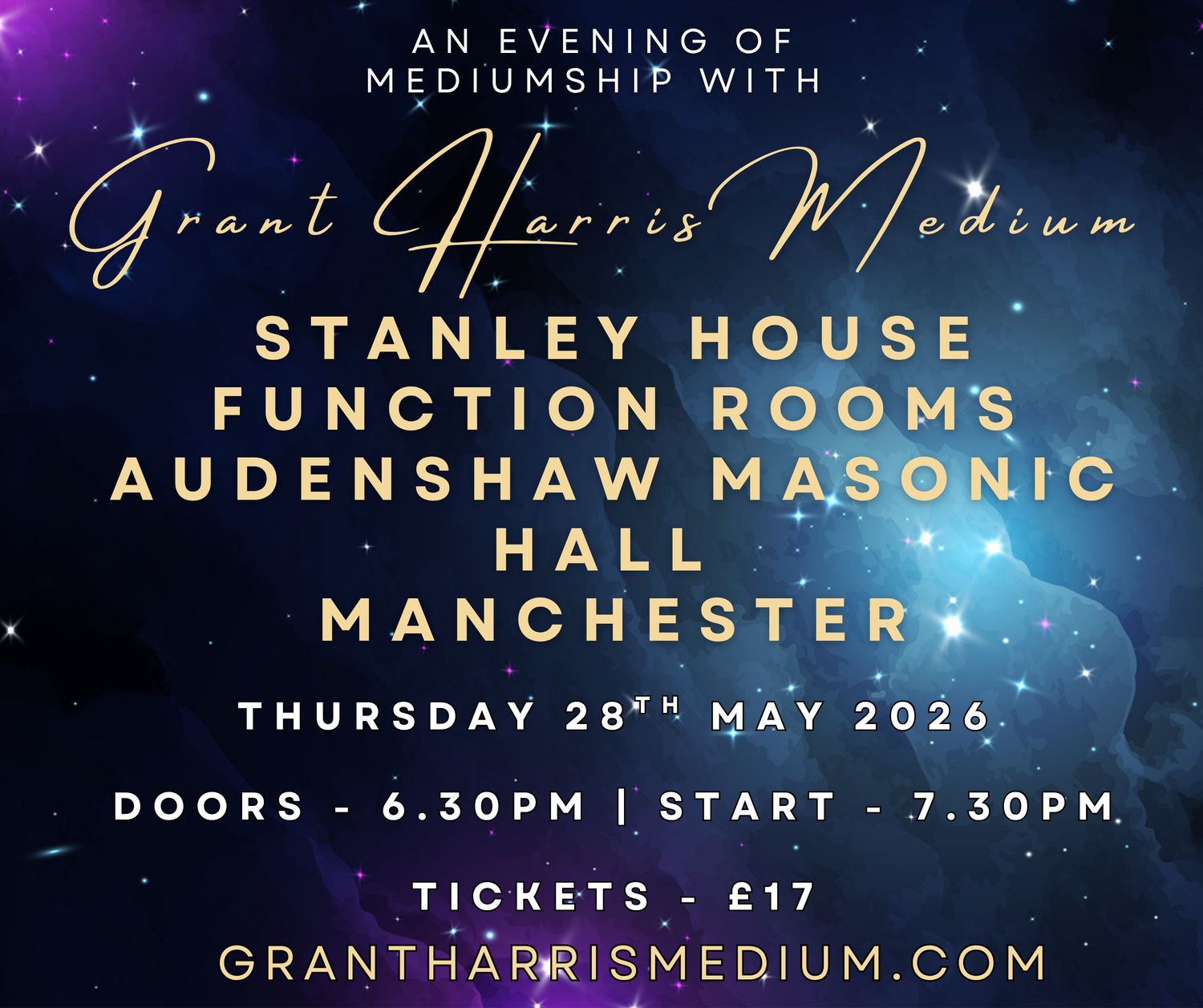 Psychic Night | Stanley House Function Rooms (Audenshaw Masonic Hall), Manchester| 28.05.2026