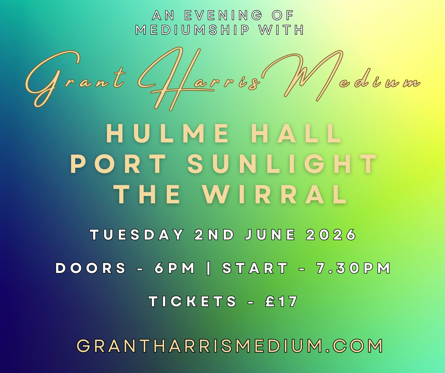 Psychic Night | Hulme Hall, Port Sunlight, The Wirral| 02.06.2026