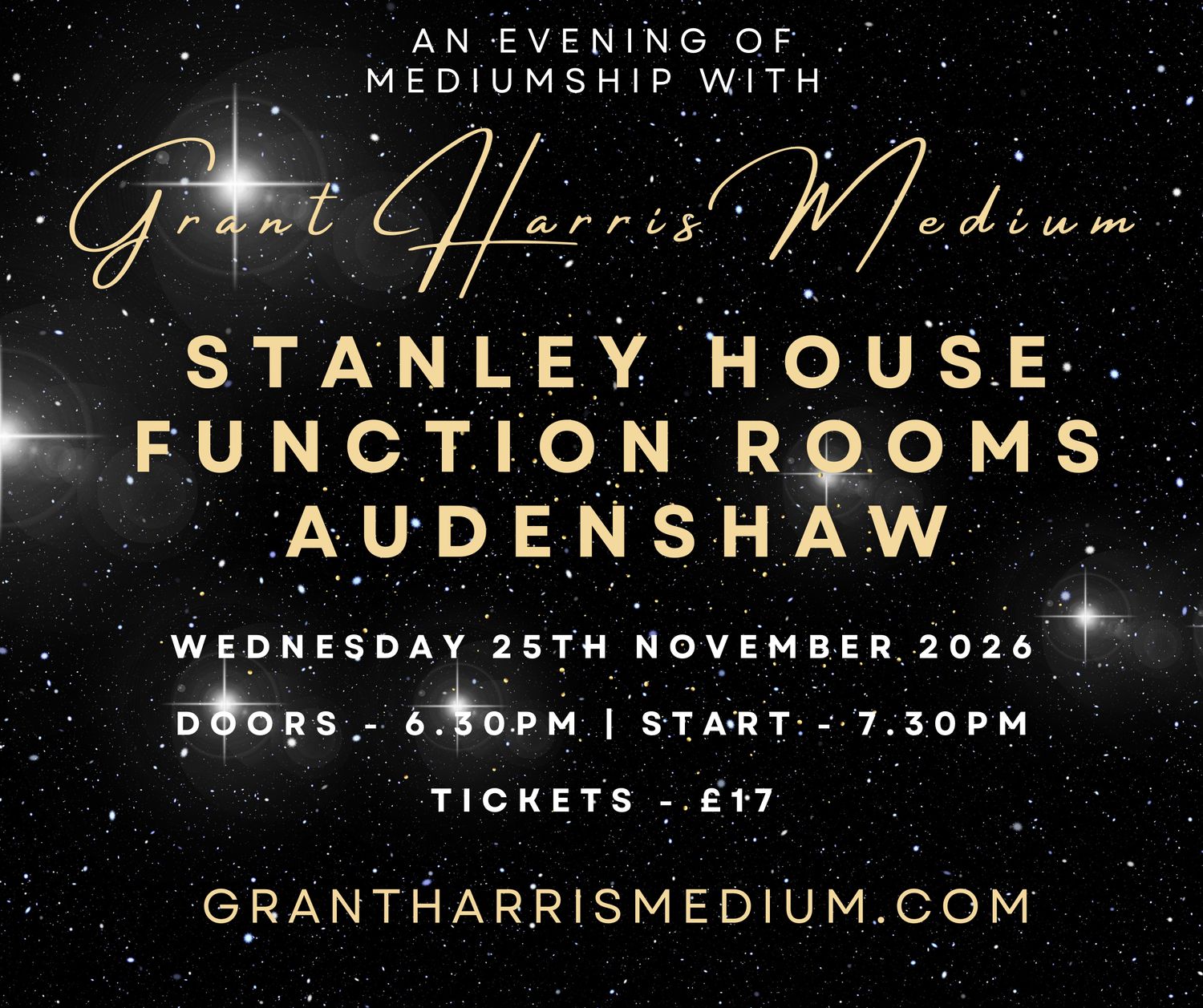 Psychic Night | Stanley House Function Rooms (Audenshaw Masonic Hall), Audenshaw Manchester | 25.11.2026