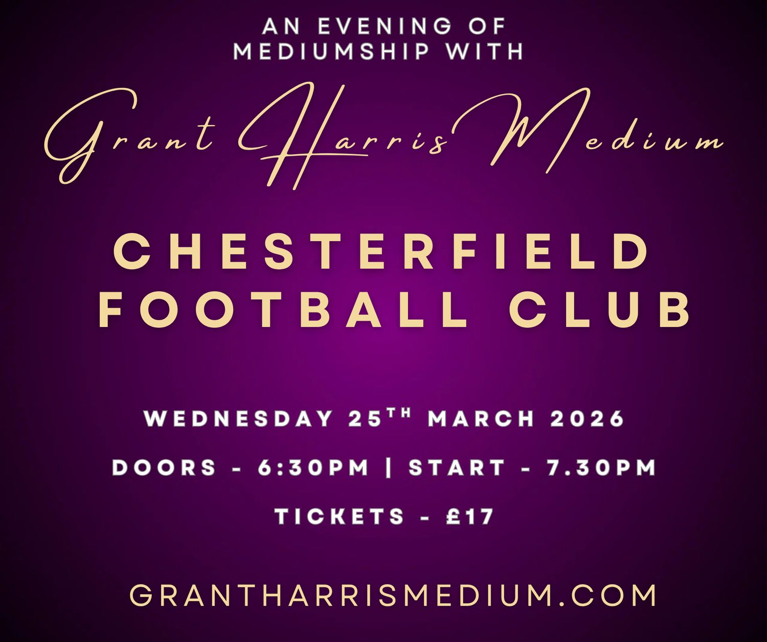 Psychic Night | Chesterfield Football Club| 25.03.2026