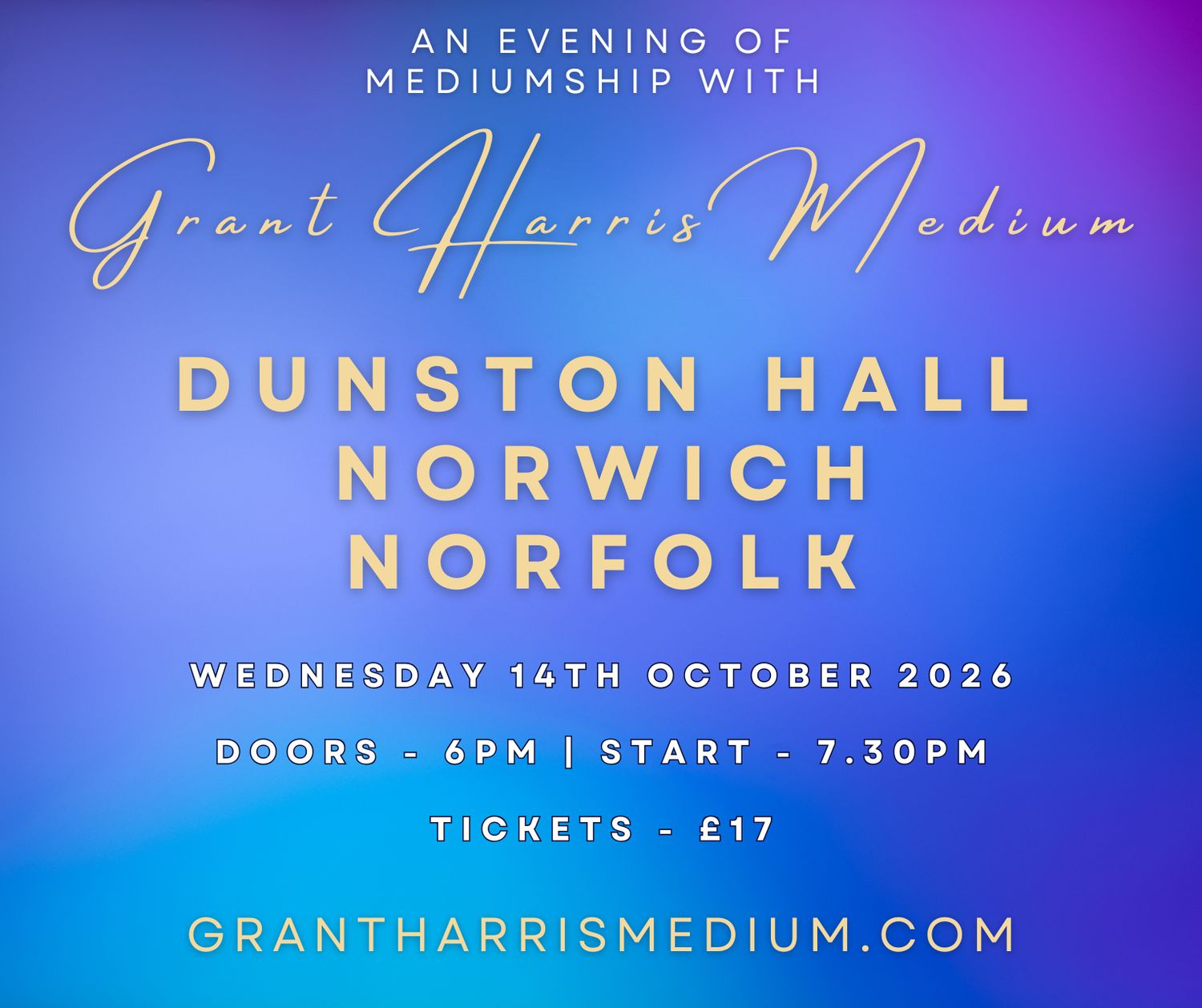 Psychic Night | Dunston Hall Hotel, Norwich | 14.10.2026