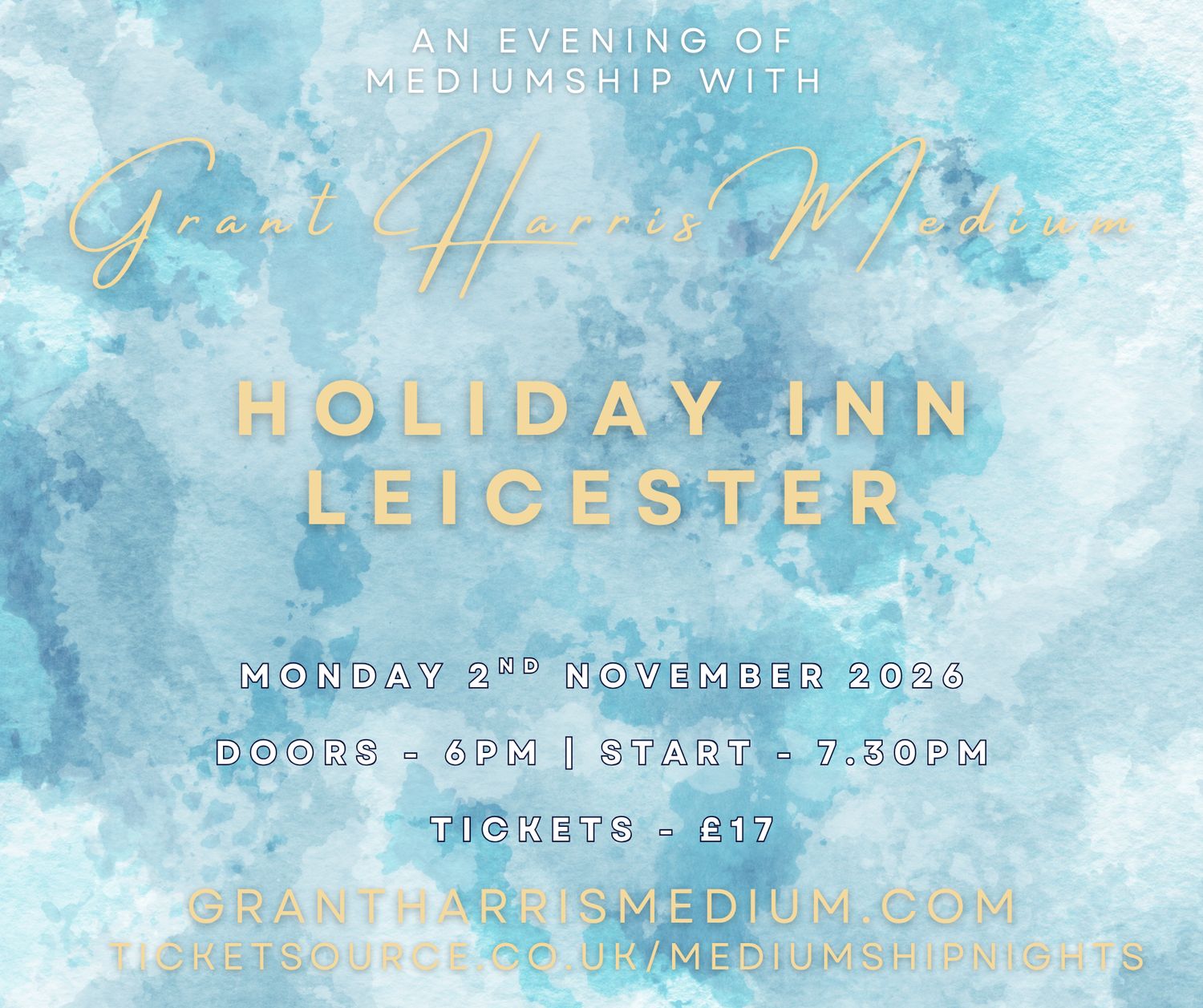 Psychic Night | Holiday Inn, Leicester | 02.11.2026 - Also on Ticketsource!