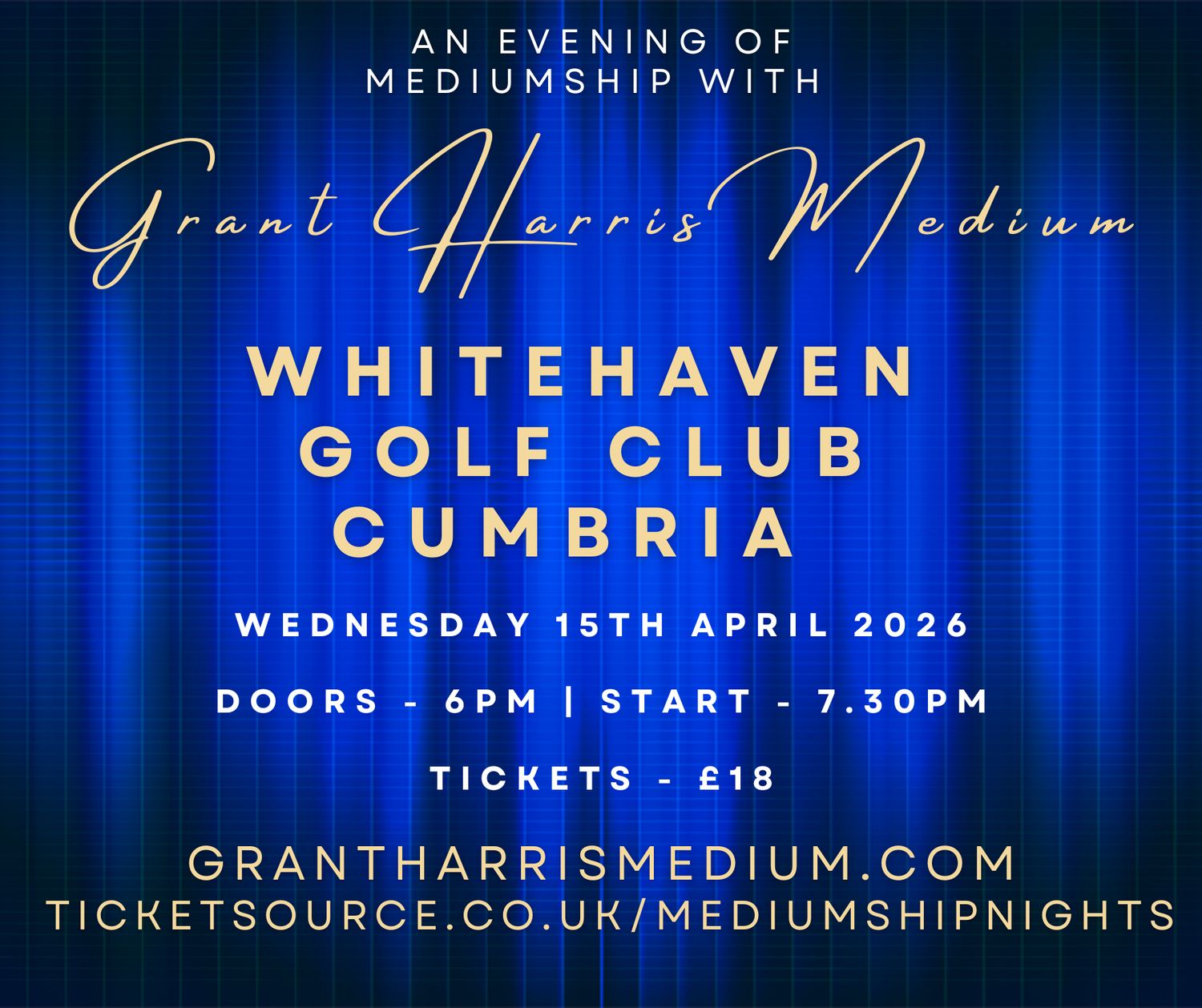 Psychic Night | Whitehaven Golf Club, Cumbria | 15.04.2026 - Also available on Ticketsource