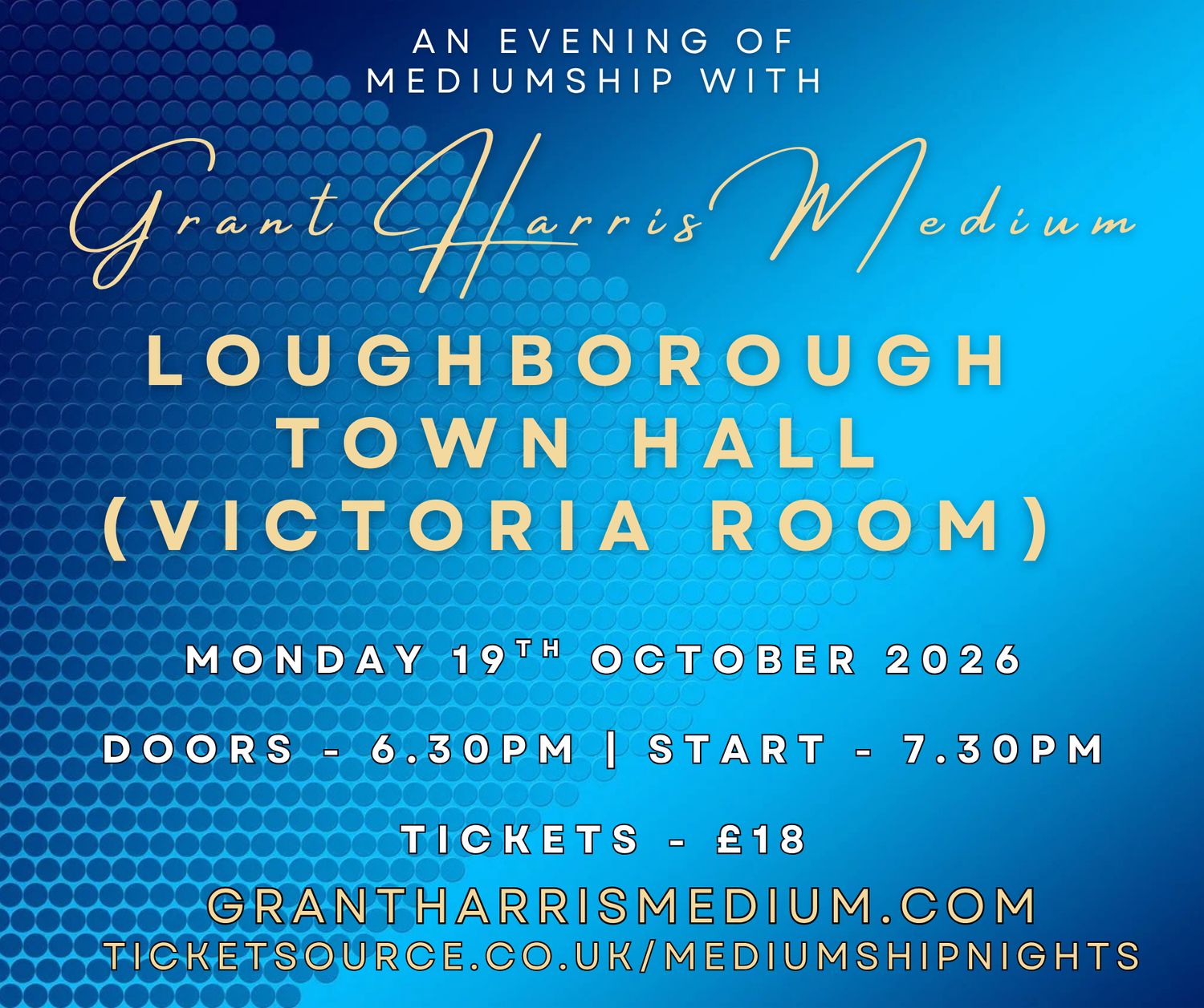 Psychic Night | Loughborough Town Hall | 19.10.2026 - Also available on Ticketsource