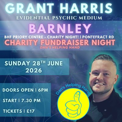 Charity Fundraiser Psychic Night | BHF Priory Centre, Barnsley | 28.06.2026 - TICKETSOURCE ONLY - BOOK ON LINK PROVIDED!