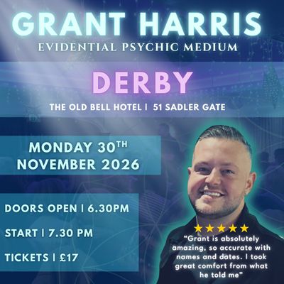 Psychic Night | The Old Bell Hotel, Derby | 30.11.2026 -TICKETSOURCE ONLY - BOOK ON LINK PROVIDED!