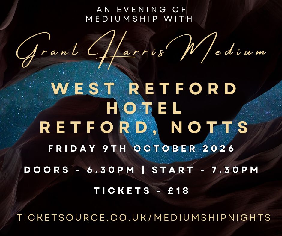 Psychic Night | West Retford Hotel, Retford| 09.10.2026 - TICKETS AVAILABLE ON TICKETSOURCE ONLY - BOOK ON LINK PROVIDED!