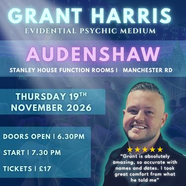 Psychic Night | Stanley House Function Rooms (Audenshaw Masonic Hall), Audenshaw Manchester | 19.11.2026 - TICKETSOURCE ONLY - BOOK ON LINK PROVIDED! Psychic Night | Stanley House Function Rooms (Audenshaw Masonic Hall), Audenshaw Manchester | 19.11.2026 - TICKETSOURCE ONLY - BOOK ON LINK PROVIDED!