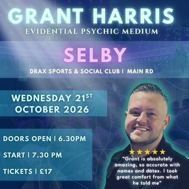 Psychic Night | Drax Sports &amp; Social Club, Selby | 21.10.2026 - TICKETSOURCE ONLY - BOOK ON LINK PROVIDED!